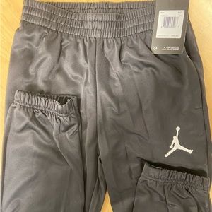 Nike Jordan Black Boy Sweatpants Joggers With White Contrast Size M 10-12yrs